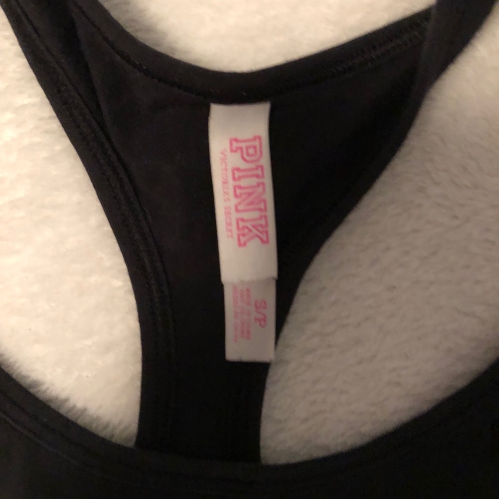 Pink racer back sports bra